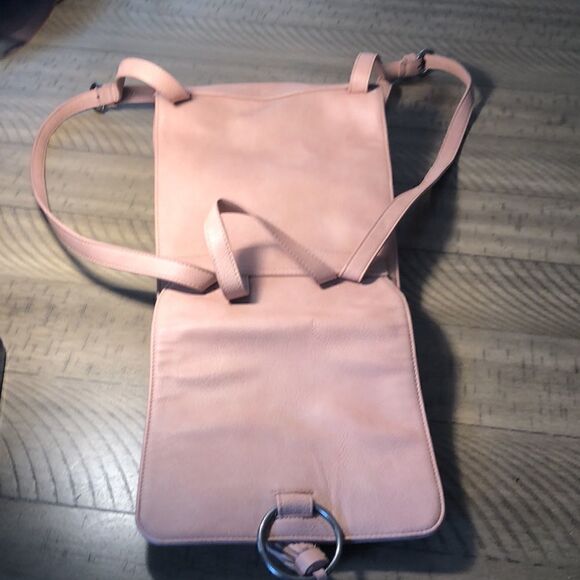 NWOT Pink Ring ? & Tassle Vegan Backpack Adjustable Straps. Pull Handle. Snap. main image 4